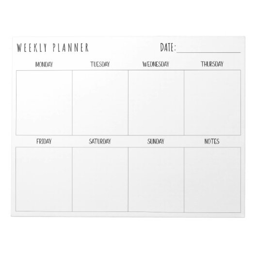 Weekplanner, Notitieblok (Voorkant)
