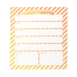 Weekplanner Notitieblok - Geel Gestreepte