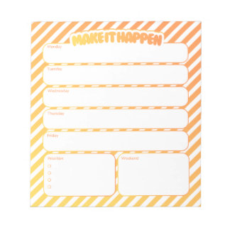 Weekplanner Notitieblok - Geel Gestreepte