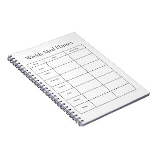 Weekplanner notitieboek voor maaltijden
