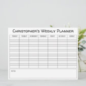 Weekplanner om te personaliseren met naam op een K Feestdagenkaart (Staand voorkant)