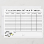 Weekplanner om te personaliseren met naam op een K Feestdagenkaart (Achterkant)