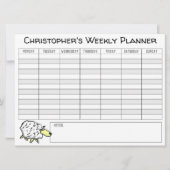 Weekplanner om te personaliseren met naam op een K Feestdagenkaart (Voorkant)