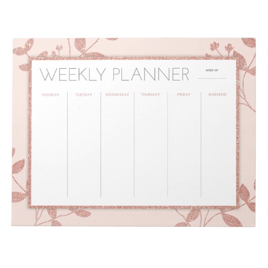 WeekPlanner Roos Gold Notitieblok (Voorkant)