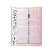Weekplanner - Roze florale stijl Notitieblok (Linkerzijde)