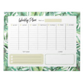 Weekplanner - Tropische bladeren Notitieblok (Voorkant)