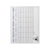 Weekplanner van de bouwer met Titel aan Personaliz Notitieblok (Linkerzijde)