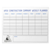 Weekplanner van de bouwer met Titel aan Personaliz Notitieblok (Voorkant)