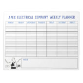 Weekplanner voor elektricien. Persoonlijke titel. Notitieblok (Voorkant)