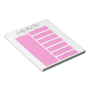 WEEKPLANNER VOOR MAALTIJDEN IN ROZE ONTWERP NOTITIEBLOK