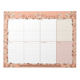 Weekplanner week in één oogopslag Floral Notitiebl Notitieblok