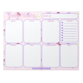 weekplanner | Wildflowers & Bows Patroon Notitieblok
