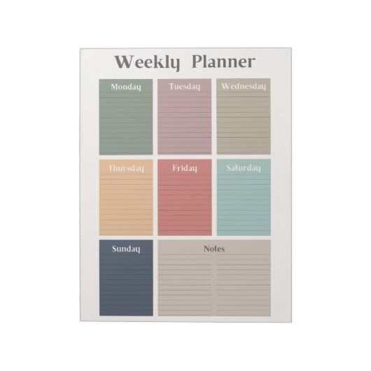 Weekplanner, zondagsstart notitieblok (Linkerzijde)