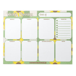 weekplanner | Zonnebloem geplakt patroon Notitieblok