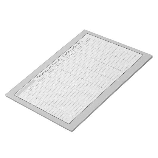 Weekplanning Gray Black Notitieblok (Schuin)