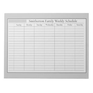 Weekplanning Gray Black Notitieblok