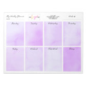 Weekplanning Logo naam Paarse Waterverf toevoegen Notitieblok (Voorkant)