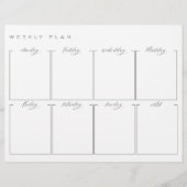 Weekplanning niet-gedateerd, dubbelzijdig schema (Voorkant)