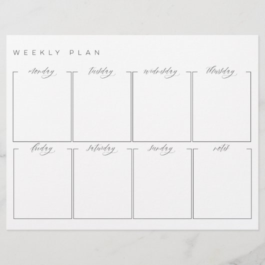 Weekplanning niet-gedateerd, dubbelzijdig schema (Voorkant)