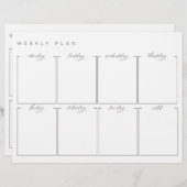 Weekplanning niet-gedateerd, dubbelzijdig schema (Voorkant / Achterkant)