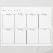 Weekplanning niet-gedateerd, dubbelzijdig schema (Achterkant)