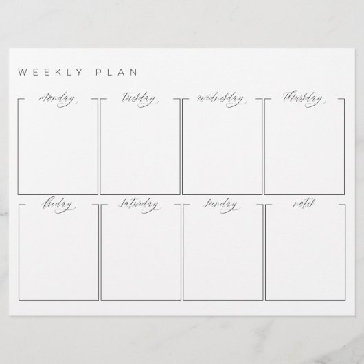 Weekplanning niet-gedateerd, dubbelzijdig schema (Achterkant)
