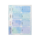 Weekplanning voor Logo artistieke blauwe Waterverf Notitieblok (Linkerzijde)
