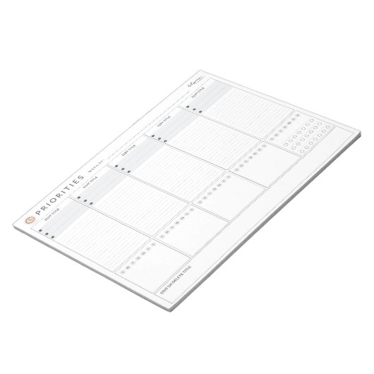 Weekprioriteiten Planner Notitieblok (Schuin)