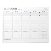 Weekprioriteiten Planner Notitieblok (Voorkant)