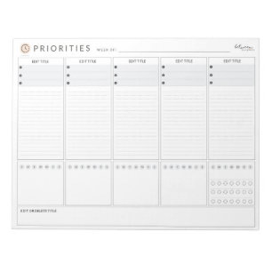 Weekprioriteiten Planner Notitieblok