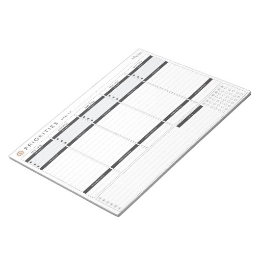 Weekprioriteiten Planner Notitieblok (Schuin)