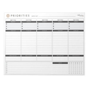 Weekprioriteiten Planner Notitieblok
