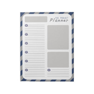 Weekprojectplanner - Blauw en grijs Notitieblok