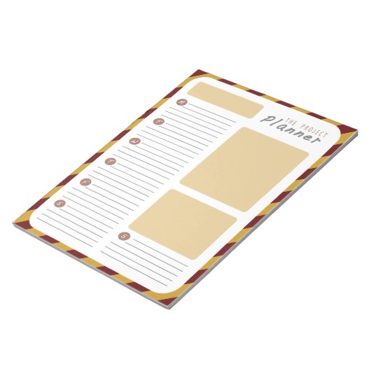 Weekprojectplanner - Rood en goud Notitieblok (Schuin)