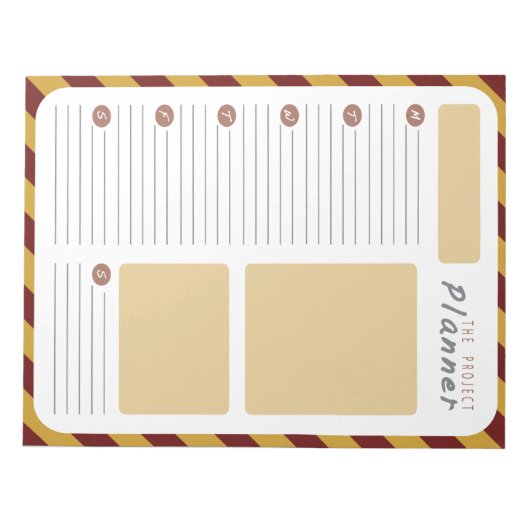 Weekprojectplanner - Rood en goud Notitieblok (Voorkant)