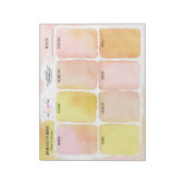 Weekrooster voor logo Girly Pink Yellow Waterverf Notitieblok (Linkerzijde)