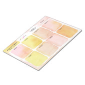 Weekrooster voor logo Girly Pink Yellow Waterverf Notitieblok (Schuin)