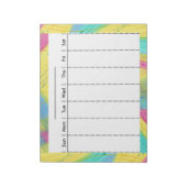 Weekrooster voor pasta's met dagen van de week notitieblok (Linkerzijde)