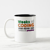 Weeks of coding tweekleurige koffiemok (Links)