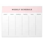 Weekschema roze notitieblok (Voorkant)