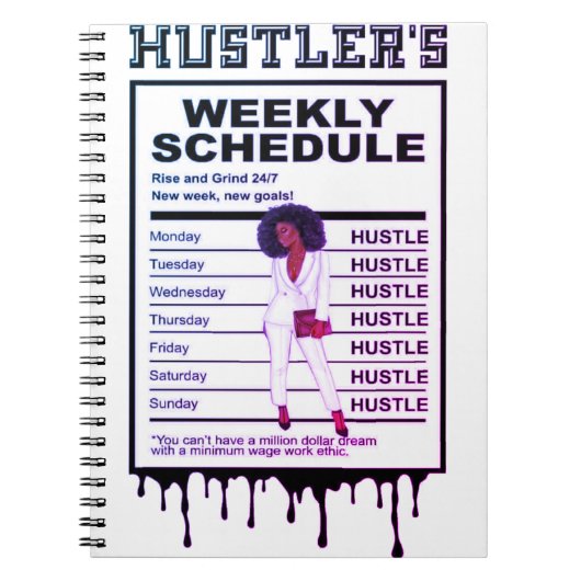 Weekschema van Hustler Notitieboek (Voorkant)