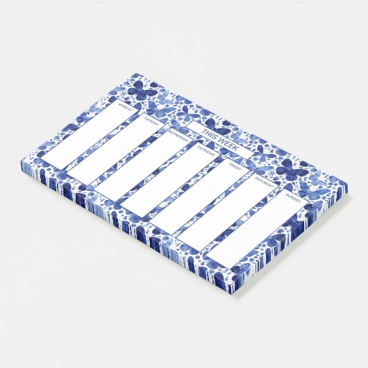Weekschema Waterverf vlinder Post-it® Notes (Schuin)