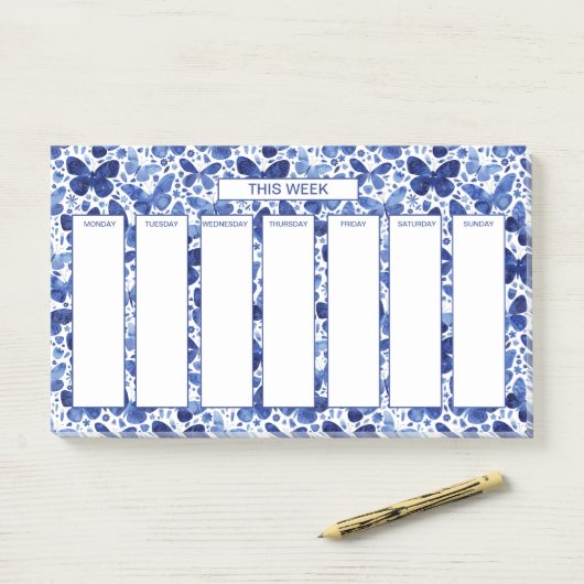 Weekschema Waterverf vlinder Post-it® Notes (Op bureau)