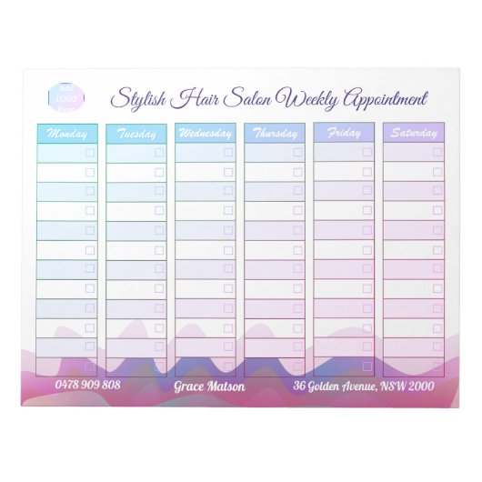 Weekse Benoeming Rainbow Waves-laptop voor zakelij Notitieblok (Voorkant)