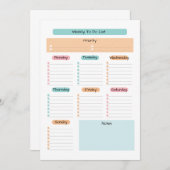 Weekse digitale planner voor alleen digitale downl kaart (Voorkant / Achterkant)