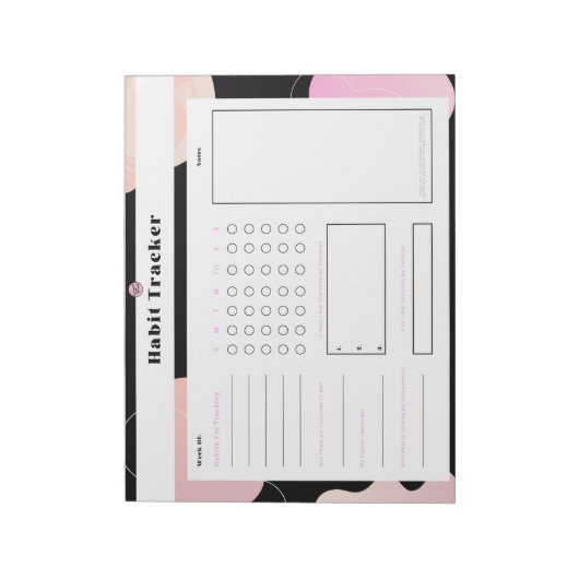 Weekse Habit Tracker-laptop Notitieblok (Linkerzijde)