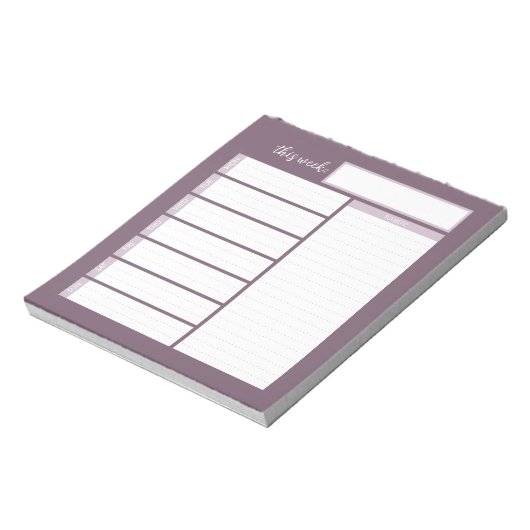 Weekse menuplanningstoetsen notitieblok (Linkerzijde)