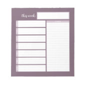Weekse menuplanningstoetsen notitieblok (Voorkant)