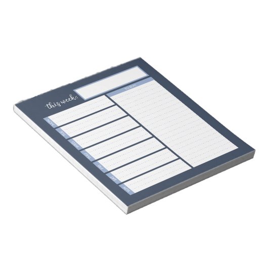 Weekse menuplanningstoetsen notitieblok (Schuin)
