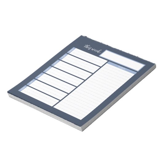 Weekse menuplanningstoetsen notitieblok (Linkerzijde)